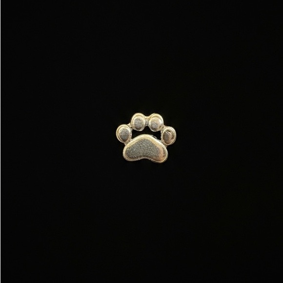 Tiny sterling Paw Print Stud Earrings - Picture 2 of 2